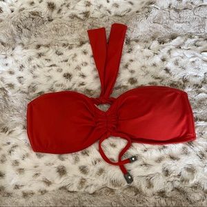 Red ABS Allen Schwartz Bikini Top